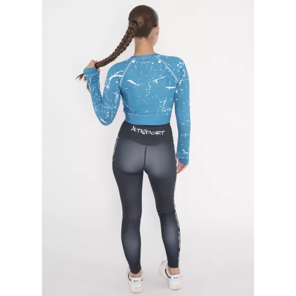  Dámský funkční crop top s dlouhým rukávem premium ALTISPORT VOJ/ALW034TR04 EMERALD 