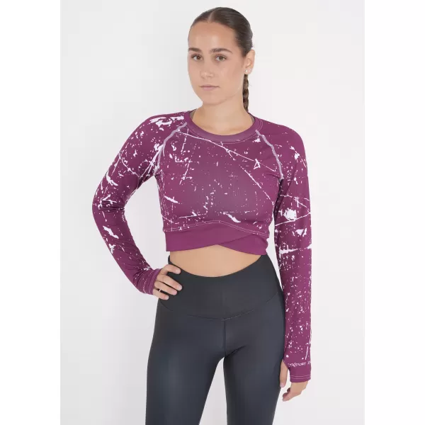 Dámský funkční crop top s dlouhým rukávem premium ALTISPORT VOJ/ALW034TR04 FUCHSIOVÁ 