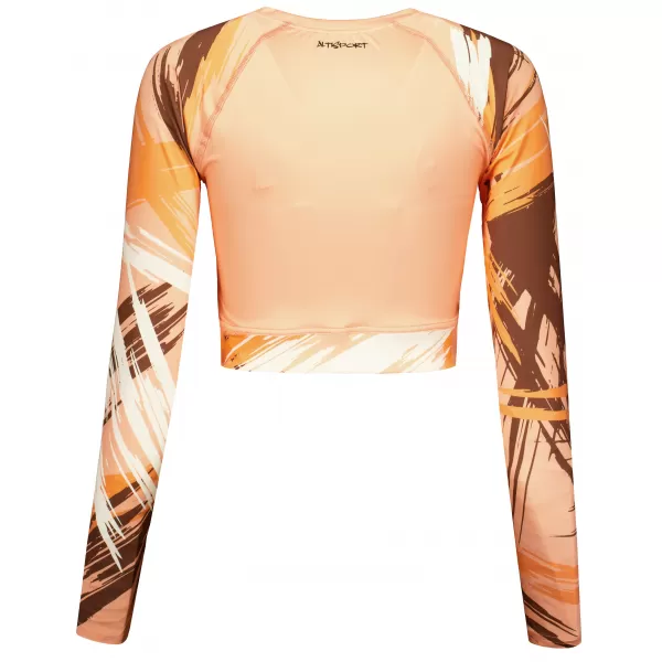  Dámský funkční crop top s dlouhým rukávem premium ALTISPORT VOJ/ALW039TR04 ORANŽOVÁ 