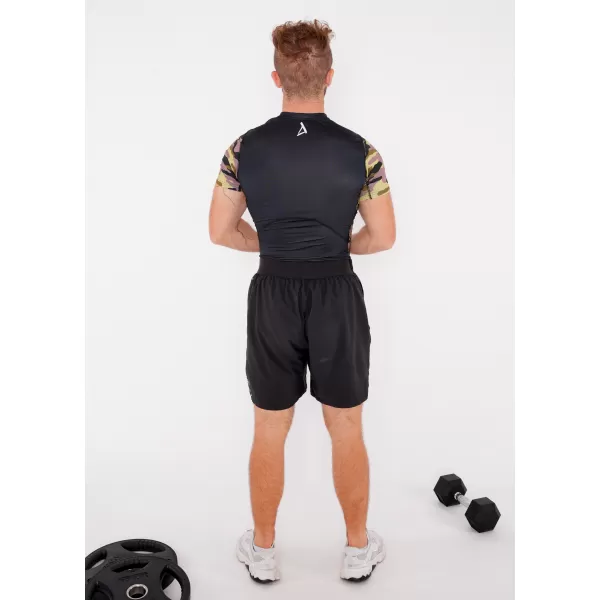  Pánské funkční kompresní tričko s krátkým rukávem premium ALTISPORT VOJ/ALM038TR04 ČERNOZELENÁ 