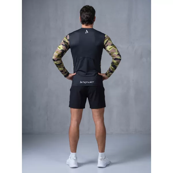  Pánské funkční kompresní tričko premium ALTISPORT VOJ/ALM038TR03 ČERNOZELENÁ 