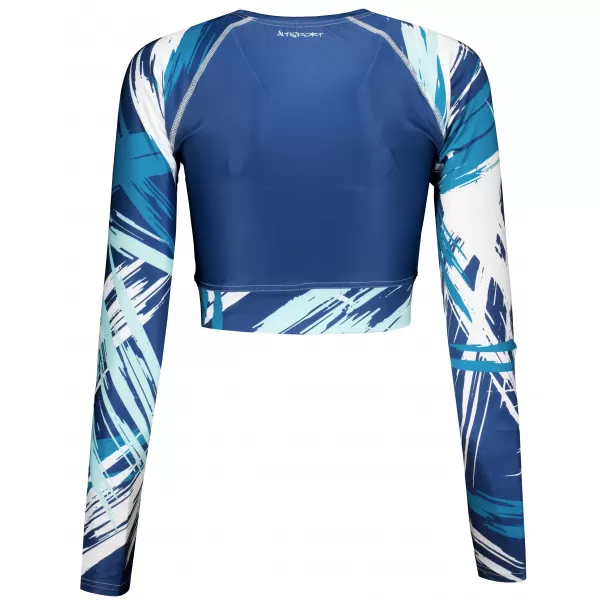  Dámský funkční crop top s dlouhým rukávem premium ALTISPORT VOJ/ALW039TR04 NAVY 