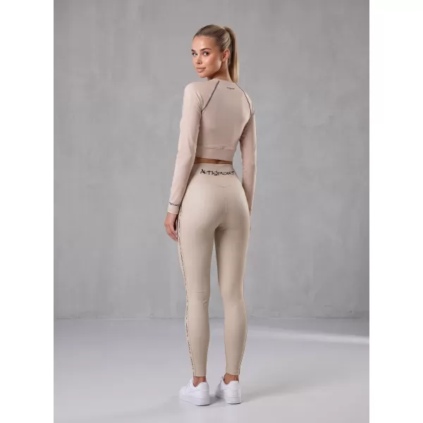  Dámský funkční crop top s dlouhým rukávem premium ALTISPORT VOJ/ALW000TR04 HNĚDÁ 