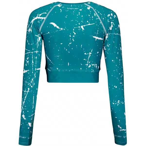  Dámský funkční crop top s dlouhým rukávem premium ALTISPORT VOJ/ALW034TR04 EMERALD 