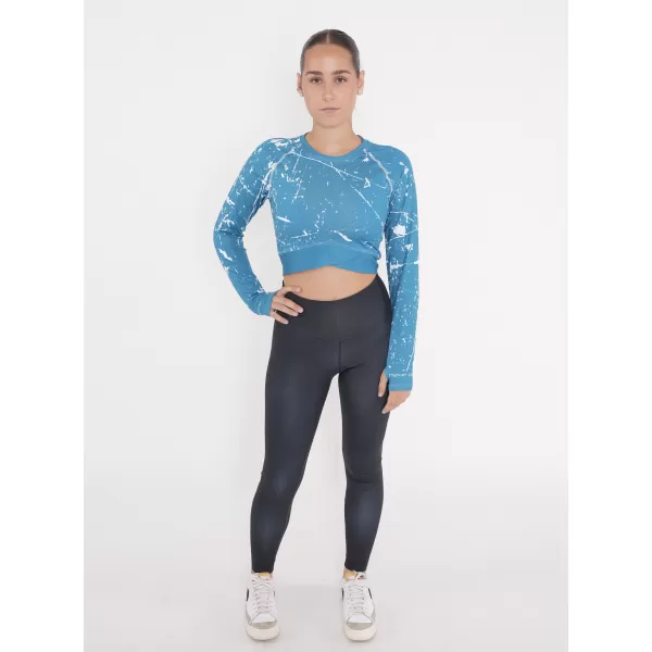  Dámský funkční crop top s dlouhým rukávem premium ALTISPORT VOJ/ALW034TR04 EMERALD 