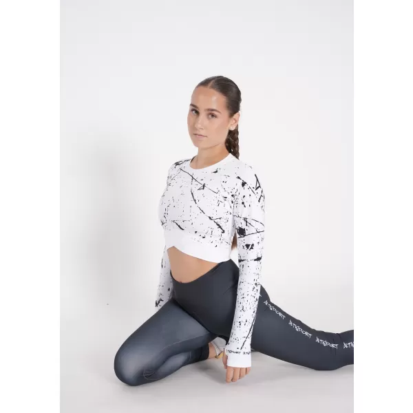  Dámský funkční crop top s dlouhým rukávem premium ALTISPORT VOJ/ALW034TR04 BÍLÁ 