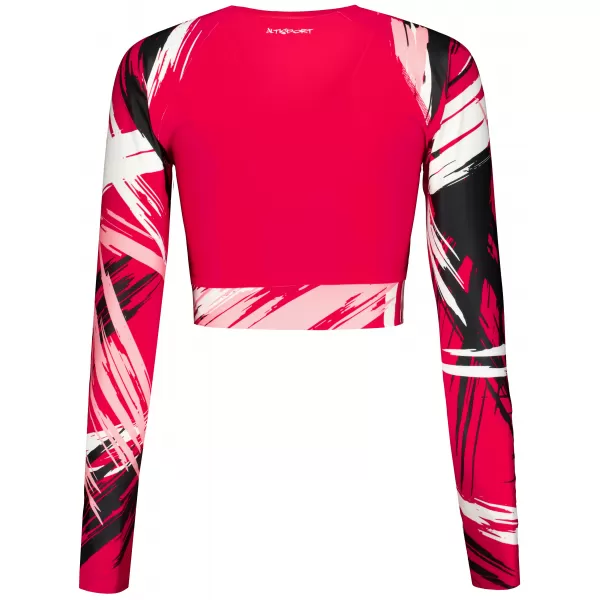  Dámský funkční crop top s dlouhým rukávem premium ALTISPORT VOJ/ALW039TR04 VIVA MAGENTA 