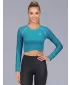 Dámský funkční crop top s dlouhým rukávem premium ALTISPORT VOJ/ALW000TR04 PETROLEJOVÁ