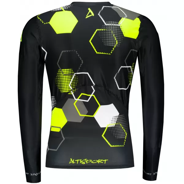  Pánské funkční kompresní tričko premium ALTISPORT VOJ/ALM037TR03 ČERNOŽLUTÁ 