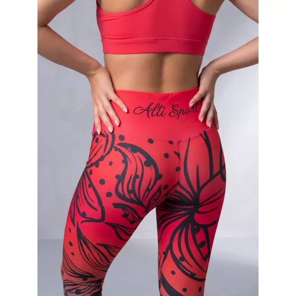  Dámské dlouhé funkční legíny premium ALTISPORT VOJ/ALW045LEG01 ČERVENOČERNÁ 