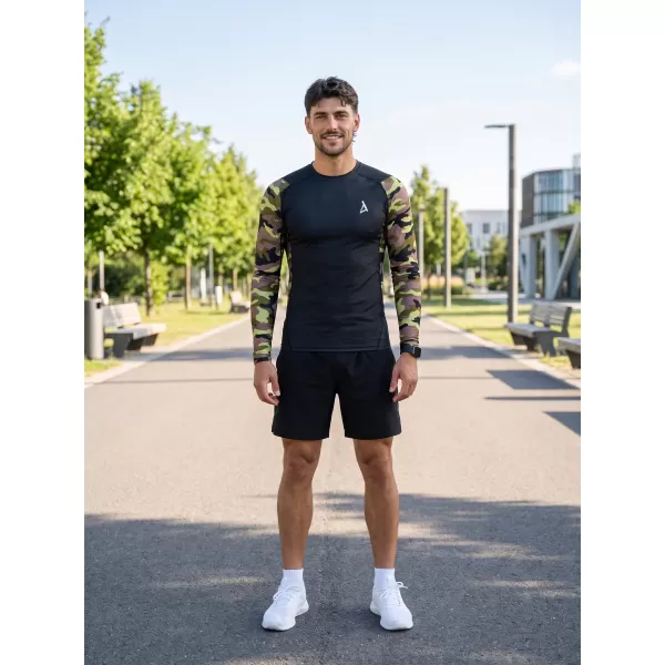  Pánské funkční kompresní tričko premium ALTISPORT VOJ/ALM038TR03 ČERNOZELENÁ 