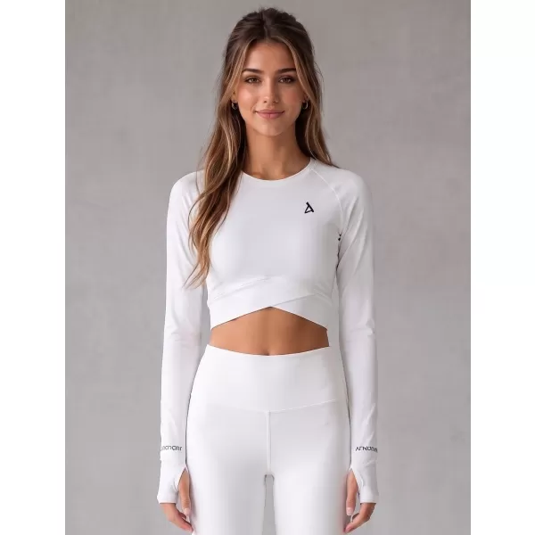  Dámský funkční crop top s dlouhým rukávem premium ALTISPORT VOJ/ALW000TR04 BÍLÁ 