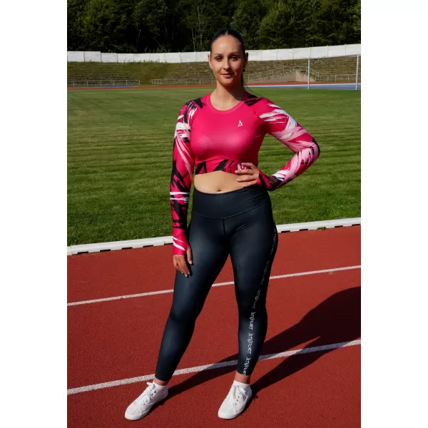  Dámský funkční crop top s dlouhým rukávem premium ALTISPORT VOJ/ALW039TR04 VIVA MAGENTA 