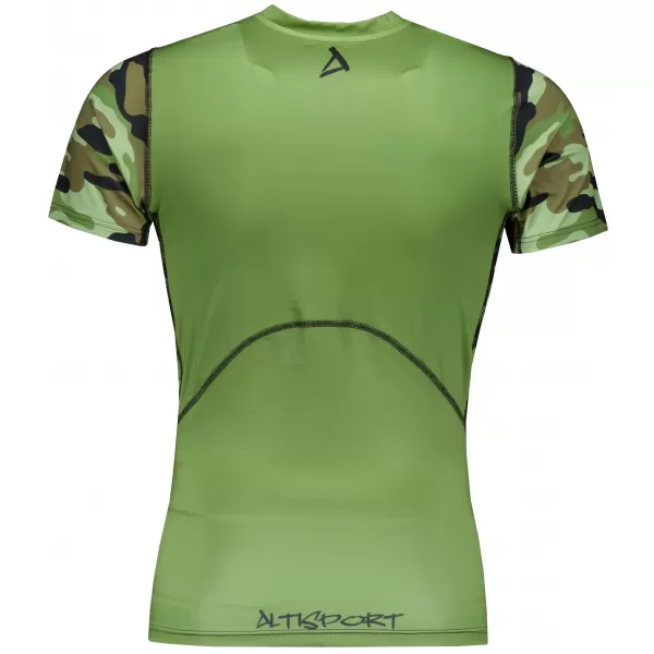  Pánské funkční kompresní tričko s krátkým rukávem premium ALTISPORT VOJ/ALM038TR04 ZELENÁ/KHAKI 