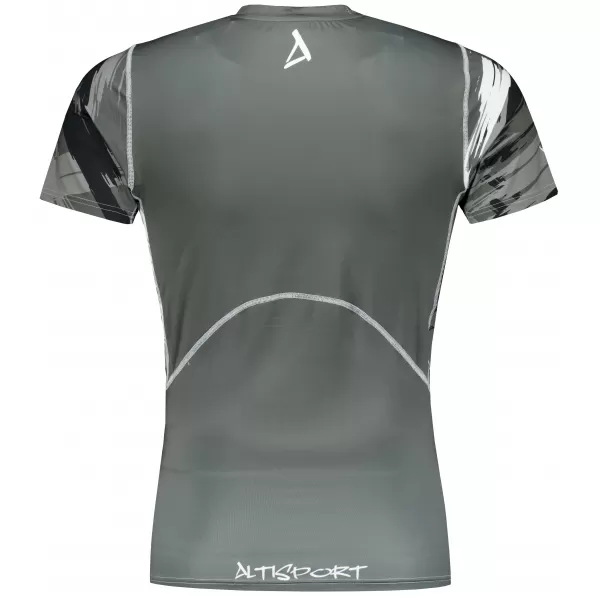  Pánské funkční kompresní tričko s krátkým rukávem premium ALTISPORT VOJ/ALM039TR04 ŠEDÁ 