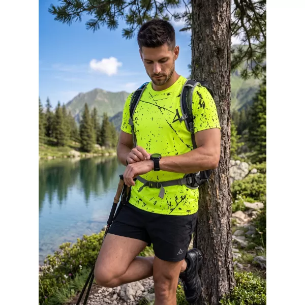 Pánské funkční tričko premium ALTISPORT VOJ/ALM034TR01 NEON-ŽLUTÁ 