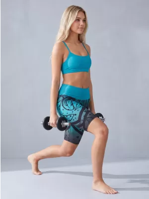 Dámské funkční legíny nad kolena premium ALTISPORT VOJ/ALW045LEG02 EMERALD/ČERNÁ