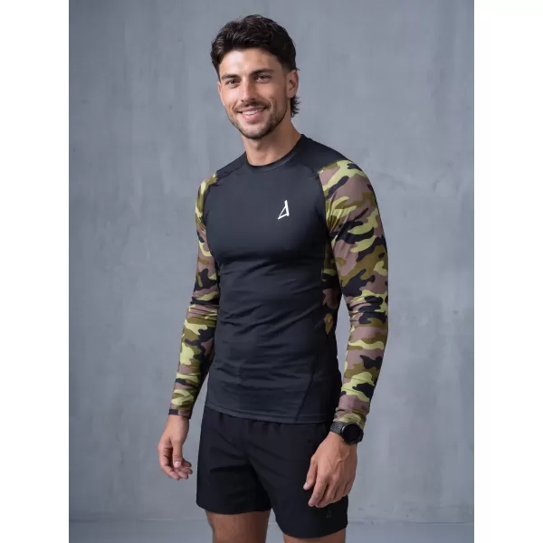  Pánské funkční kompresní tričko premium ALTISPORT VOJ/ALM038TR03 ČERNOZELENÁ 