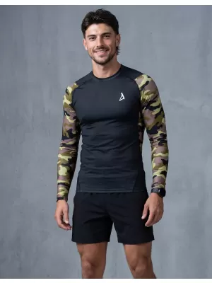 Pánské funkční kompresní tričko premium ALTISPORT VOJ/ALM038TR03 ČERNOZELENÁ