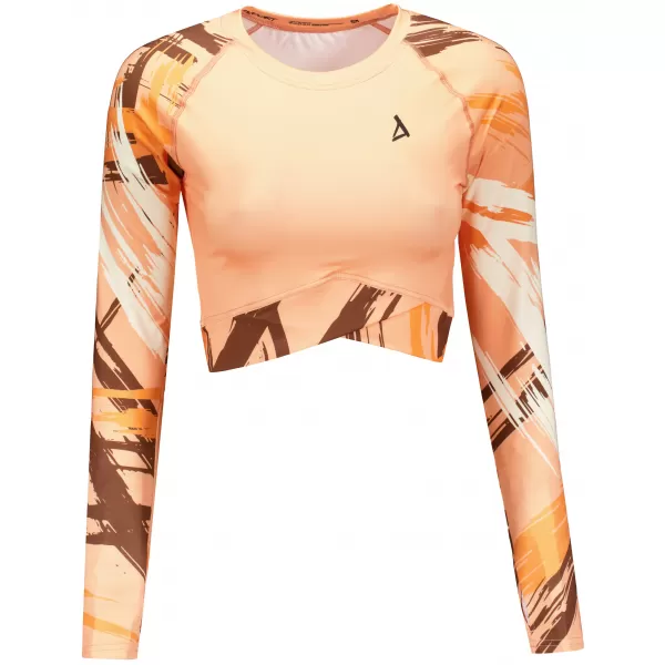  Dámský funkční crop top s dlouhým rukávem premium ALTISPORT VOJ/ALW039TR04 ORANŽOVÁ 