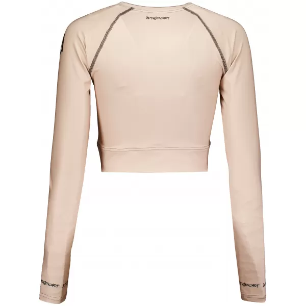  Dámský funkční crop top s dlouhým rukávem premium ALTISPORT VOJ/ALW000TR04 HNĚDÁ 