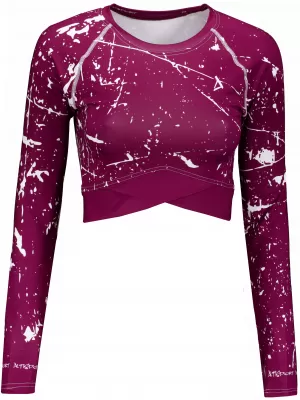 Dámský funkční crop top s dlouhým rukávem premium ALTISPORT VOJ/ALW034TR04 FUCHSIOVÁ