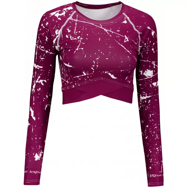  Dámský funkční crop top s dlouhým rukávem premium ALTISPORT VOJ/ALW034TR04 FUCHSIOVÁ 