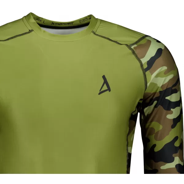  Pánské funkční kompresní tričko premium ALTISPORT VOJ/ALM038TR03 ZELENÁ/KHAKI 