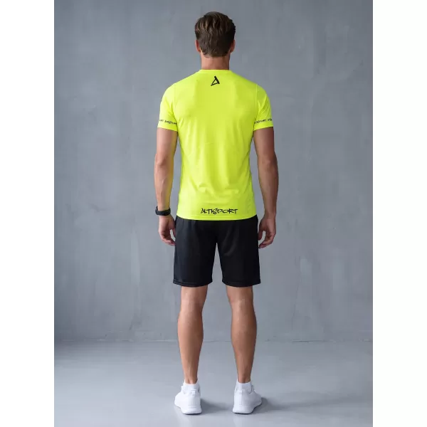  Pánské funkční kompresní tričko s krátkým rukávem premium ALTISPORT VOJ/ALM000TR04 NEON YELLOW 