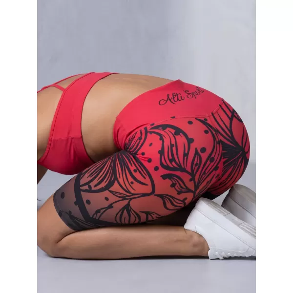  Dámské funkční legíny nad kolena premium ALTISPORT VOJ/ALW045LEG02 ČERVENOČERNÁ 