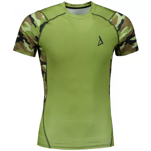  Pánské funkční kompresní tričko s krátkým rukávem premium ALTISPORT VOJ/ALM038TR04 ZELENÁ/KHAKI 