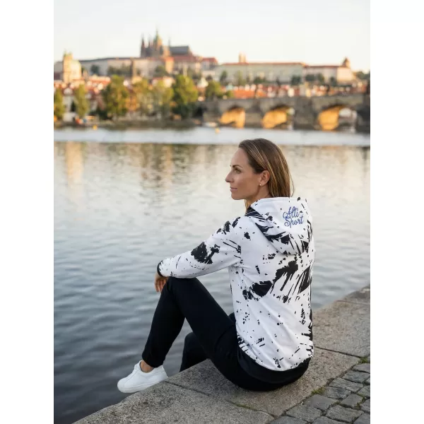  Dámská funkční mikina premium ALTISPORT VOJ/ALW036MI01 ABSTRAKCE BÍLÁ 