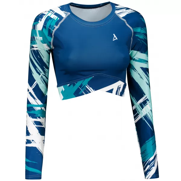  Dámský funkční crop top s dlouhým rukávem premium ALTISPORT VOJ/ALW039TR04 NAVY 