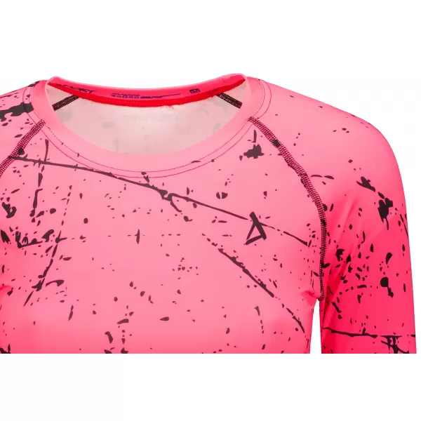  Dámský funkční crop top s dlouhým rukávem premium ALTISPORT VOJ/ALW034TR04 FLUO PINK 