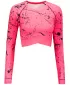 Dámský funkční crop top s dlouhým rukávem premium ALTISPORT VOJ/ALW034TR04 FLUO PINK
