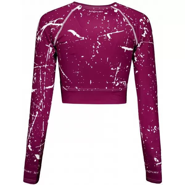  Dámský funkční crop top s dlouhým rukávem premium ALTISPORT VOJ/ALW034TR04 FUCHSIOVÁ 