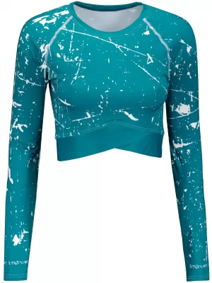 Dámský funkční crop top s dlouhým rukávem premium ALTISPORT VOJ/ALW034TR04 EMERALD