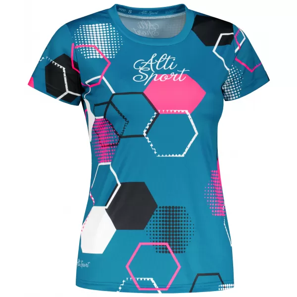  Dámské funkční tričko premium ALTISPORT VOJ/ALW037TR01 PETROELJOVÁ/RŮŽOVÁ 