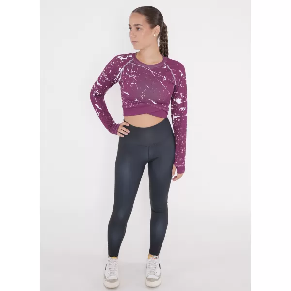  Dámský funkční crop top s dlouhým rukávem premium ALTISPORT VOJ/ALW034TR04 FUCHSIOVÁ 