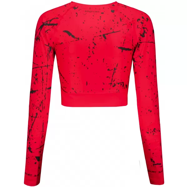  Dámský funkční crop top s dlouhým rukávem premium ALTISPORT VOJ/ALW034TR04 ČERVENÁ 
