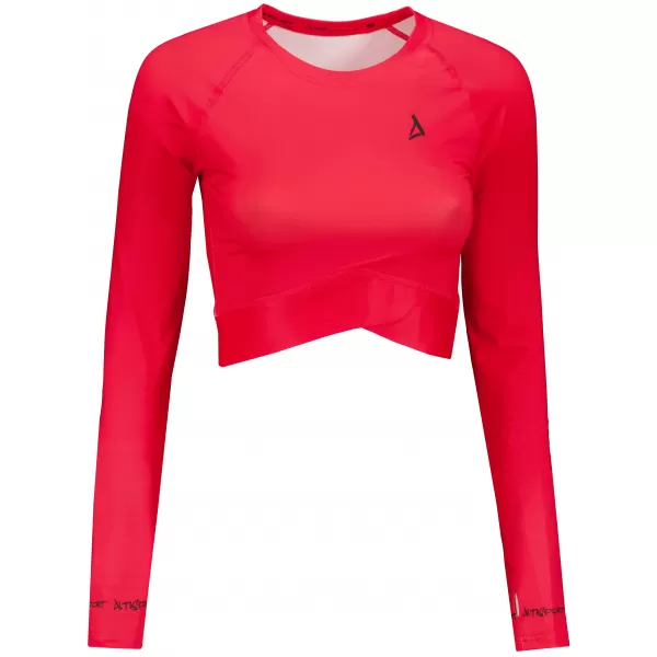  Dámský funkční crop top s dlouhým rukávem premium ALTISPORT VOJ/ALW000TR04 ČERVENÁ 