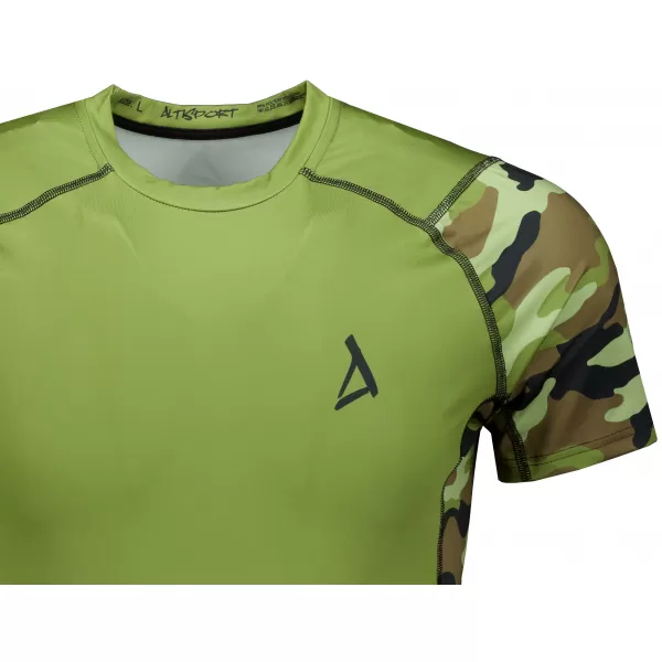  Pánské funkční kompresní tričko s krátkým rukávem premium ALTISPORT VOJ/ALM038TR04 ZELENÁ/KHAKI 