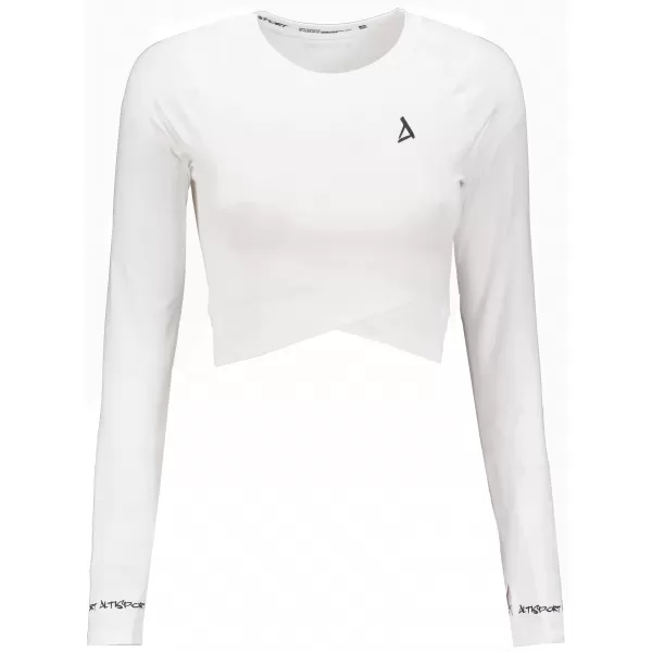  Dámský funkční crop top s dlouhým rukávem premium ALTISPORT VOJ/ALW000TR04 BÍLÁ 
