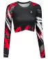 Dámský funkční crop top s dlouhým rukávem premium ALTISPORT VOJ/ALW039TR04 ČERNÁ/ČERVENÁ
