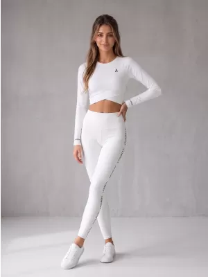 Dámský funkční crop top s dlouhým rukávem premium ALTISPORT VOJ/ALW000TR04 BÍLÁ