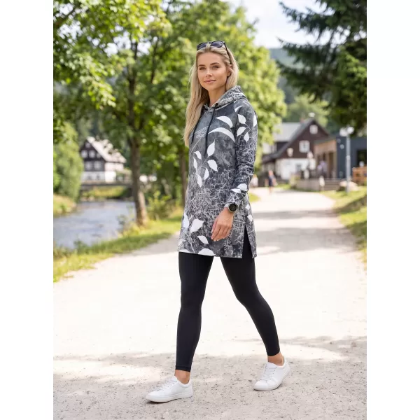  Dámská funkční prodloužená mikina premium ALTISPORT VOJ/ALW020MI03 ČERNOBÍLÁ 