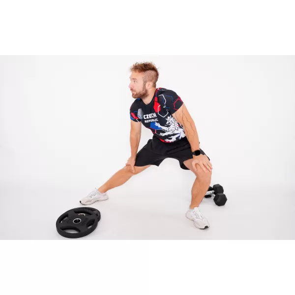  Pánské funkční kompresní triko s krátkým rukávem premium ALTISPORT VOJ/ALM036TR04 HEXA ČERNÁ 