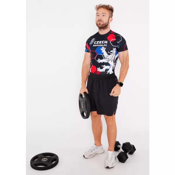  Pánské funkční kompresní triko s krátkým rukávem premium ALTISPORT VOJ/ALM036TR04 HEXA ČERNÁ 