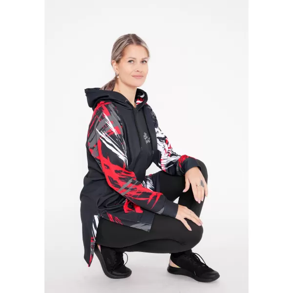  Dámská funkční prodloužená mikina premium ALTISPORT VOJ/ALW039MI03 černá/červená 