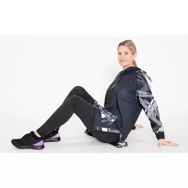 Dámská funkční prodloužená mikina premium ALTISPORT VOJ/ALW039MI03 černá/bílá 